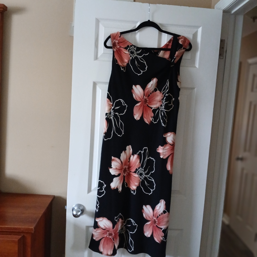 LIKE NEW J.L. Fashions Asymmetrical Neckline Dress - Size 18W